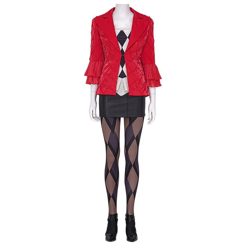 Women'S Harley Quinn Accessories - ภาพยนตร์ใหม่ฆ่าตัวตาย Harley คอสเพลย์เครื่องแต่งกายเสื้อแดงสาว Lady Gaga Quinn