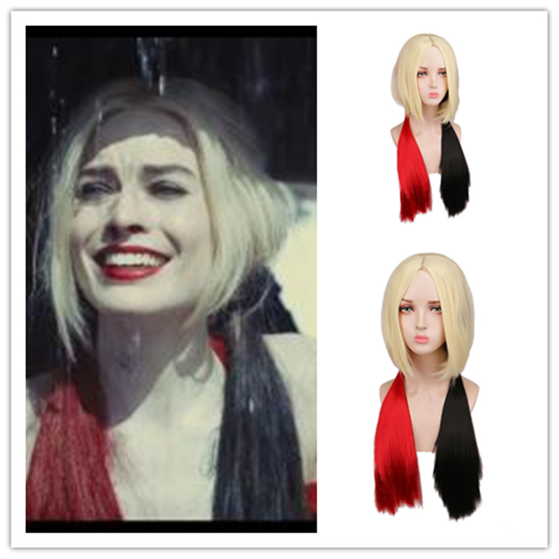 Women'S Harley Quinn Accessories - วิกผมฮาร์เลย์ควินน์วิกผมการ์ตูนฆ่าตัวตายวิกผมผู้หญิงผู้หญิง