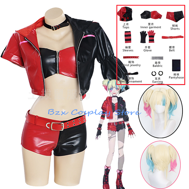 Women'S Harley Quinn Accessories - ภาพยนตร์ตลก Harley คอสเพลย์อะนิเมะ Another World Quinzel