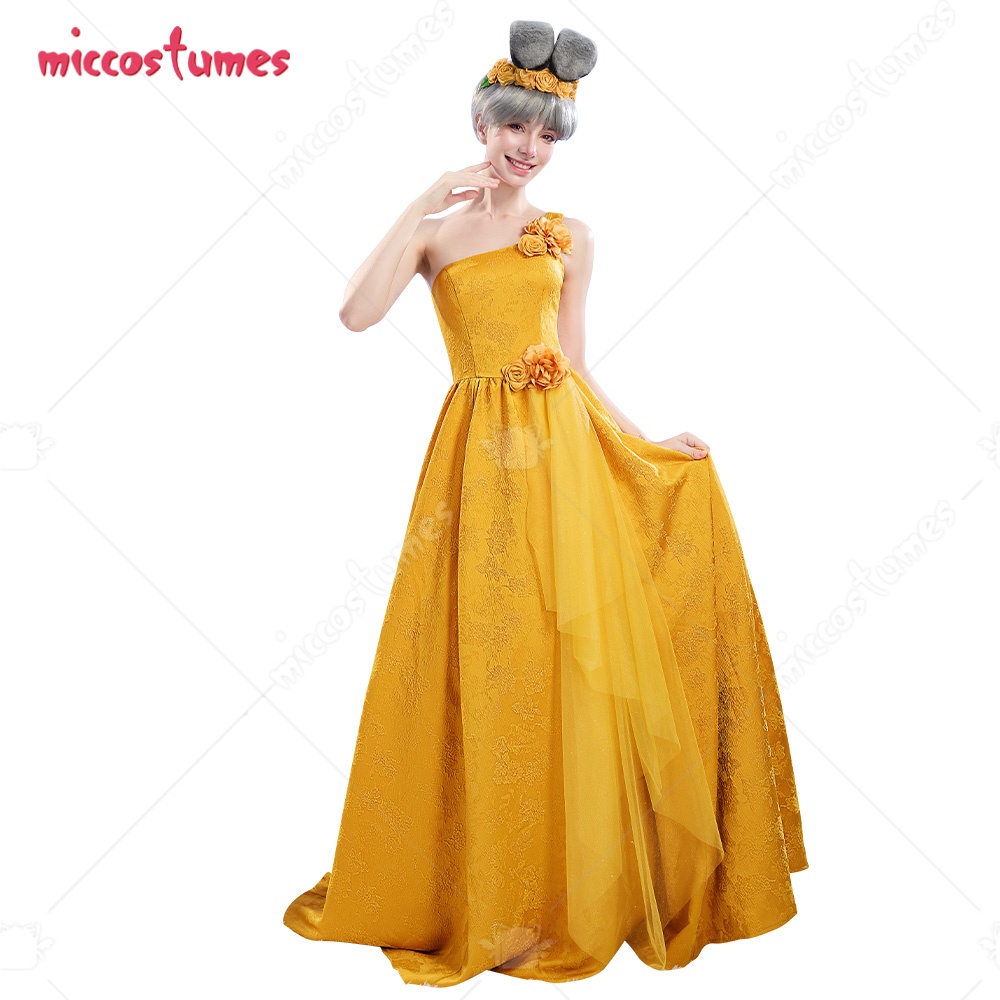 Women Accessories On Sale - 【พร้อมส่ง】ชุดคอสเพลย์กระต่ายสำหรับผู้หญิงจาก Miccostumes ชุดคอสเพลย์สีเหลืองพร้อมที่คาดผมรูปหูและเครื่องประดับผมรูปดอกไม้
