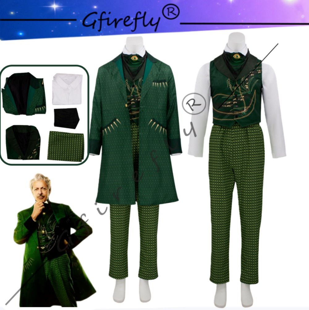 Women'S Clothing And Accessories - ชุดคอสเพลย์พ่อมด เสื้อผ้าสไตล์เดียวกับในภาพยนตร์ ชุดสีเขียวพร้อมอุปกรณ์เสริม สำหรับการแสดงในวันฮาโลวีน